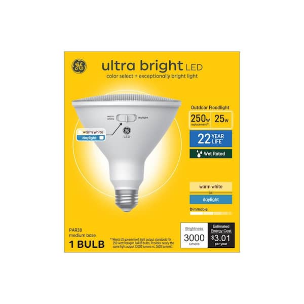 250.0-Watt Equivalent PAR38 Bright White Dimmable Bulb 1-Pack