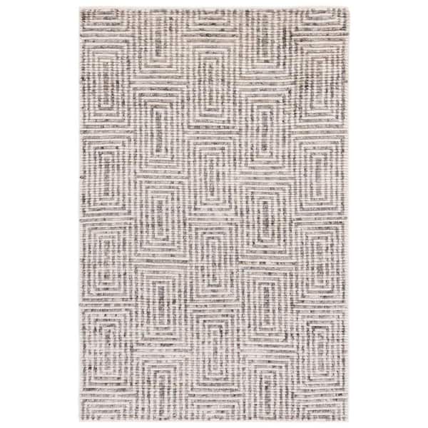 Tibetan 5 ft. x 8 ft. Ivory/Gray Geometric Area Rug
