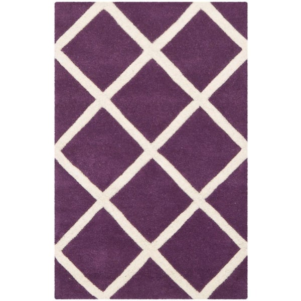 SAFAVIEH Chatham Purple/Ivory 2 ft. x 3 ft. Geometric Diamonds Area Rug