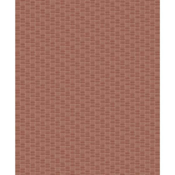 Seabrook Designs Terra Cotta Deco Spliced Stripe Paper Non-Woven Unpasted Wallpaper Roll (covers 56 sq. ft.)