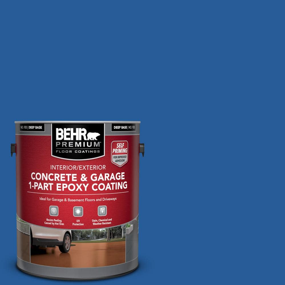 BEHR PREMIUM 1 gal. #P510-7 Beacon Blue Self-Priming 1-Part Epoxy Satin ...