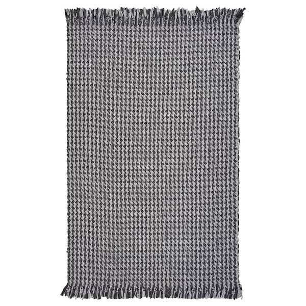 Cyra Dark Gray 8 ft. x 10 ft. Striped Modern Hand-Woven Wool Area Rug