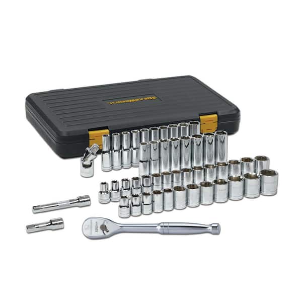 GEARWRENCH 120XP 1/2 in. Drive 6-Point Standard & Deep SAE/Metric Ratchet and Socket Mechanics Tool Set (49-Piece)