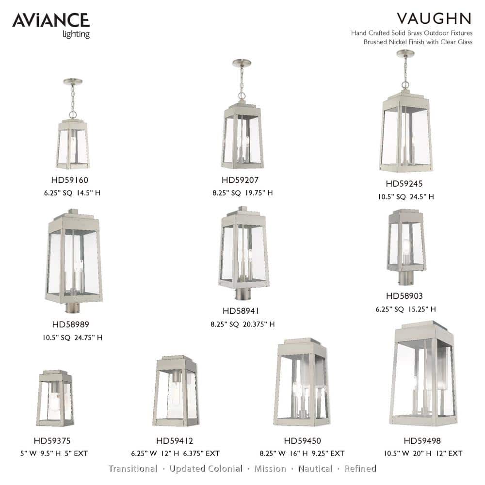 Oslo Brushed Nickel 3-Light Indoor/Outdoor Pendant with Clear Glass