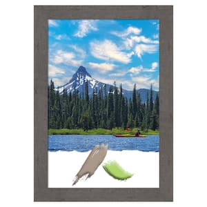 Opening Size 24 in. x 36 in. Rustic Plank Grey Picture Frame