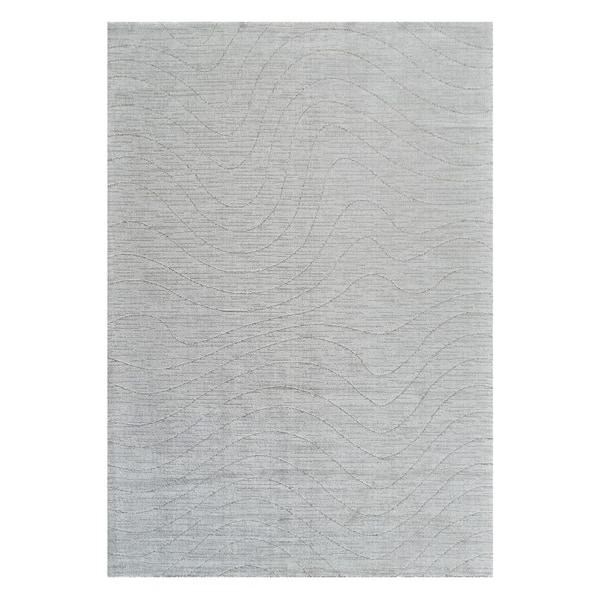2 ft. x 8 ft. Gray Abstract WashableArea Rug rectangular Rug