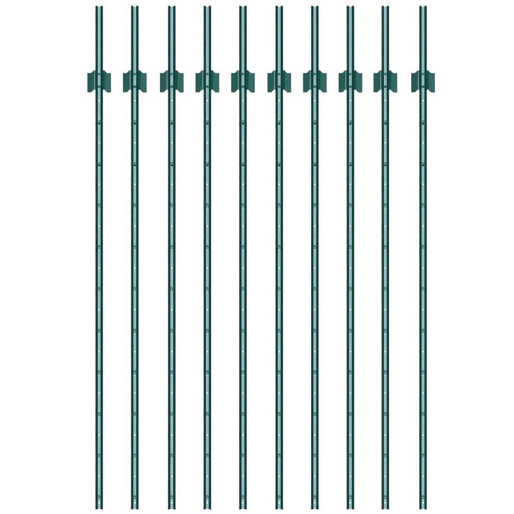 1.18 in. W x 6 ft. L Heavy Duty Green Metal U-Channel Steel Fence Posts Stakes for Holding Garden Wire Fence (10-Pack) price history on PriceWatchPro