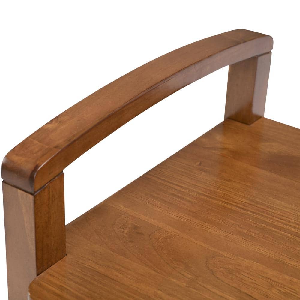 Transitional Solid Pine Storage Bench in Light Golden Brown, 44 inch