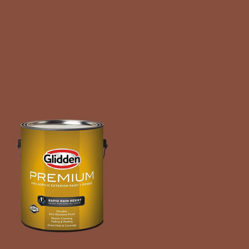 Glidden Premium 1 gal. PPG1062-7 Warm Wassail Satin Exterior Latex