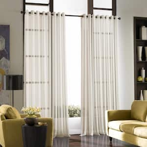 Soho Voile Oyster 59 In. W X 63 In. L Grommet Curtain Panel