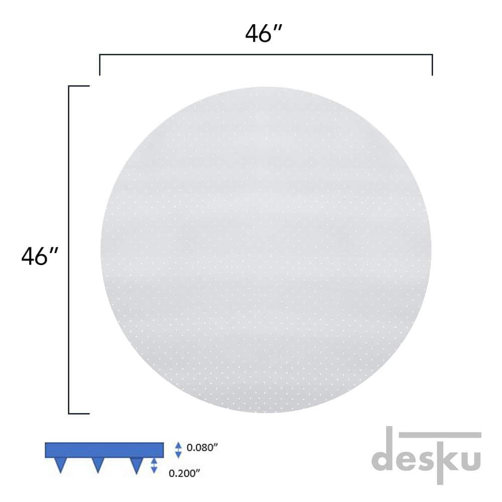 Clear Round Gaming and Office Chair Mat for Carpet