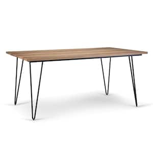 Hunter Solid Mango Wood and Metal 66 in. x 40 in. Rectangle Industrial Dining Table in Natural