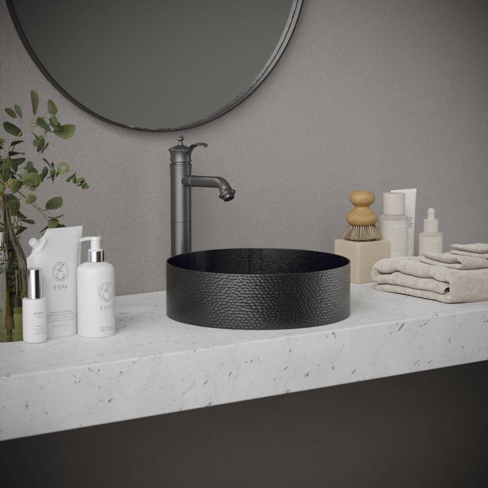 Gunmetal Gray Stainless Steel Round Vessel Sink