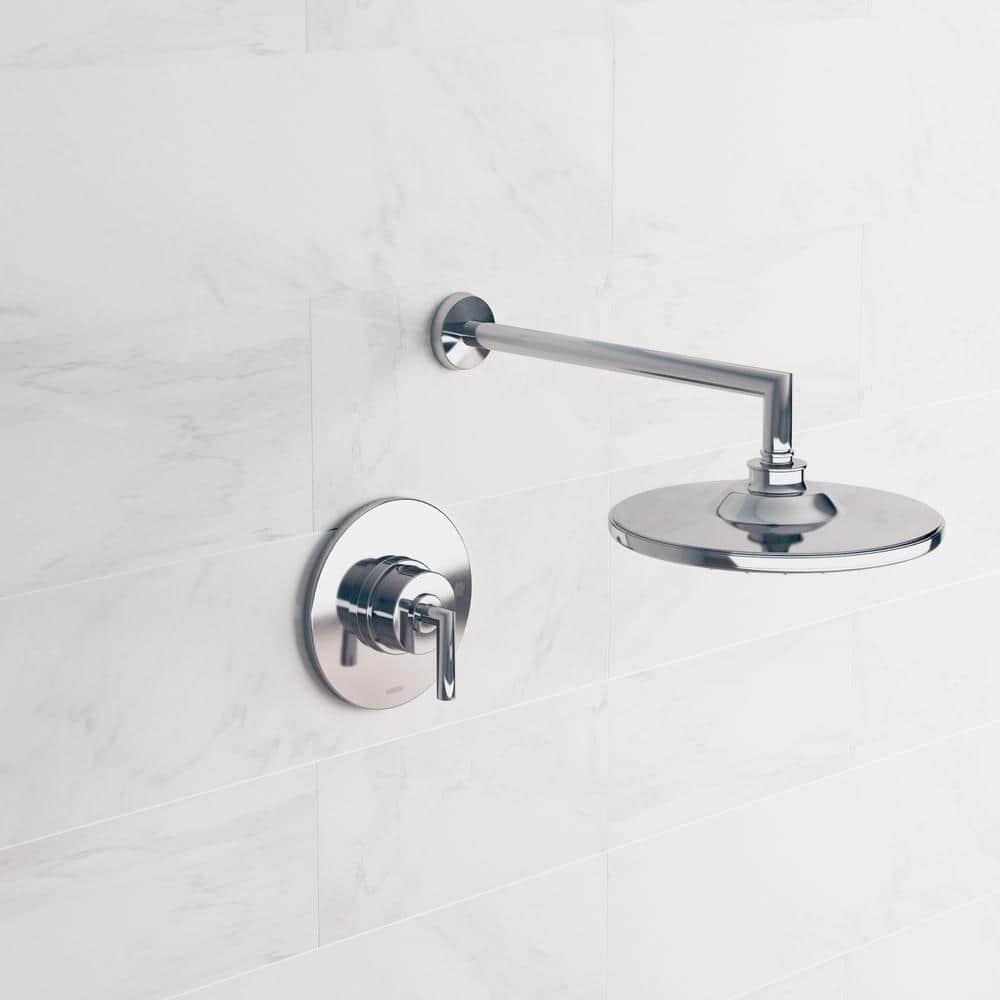 Matte Black 10-Inch Modern Rain Shower Trim Kit