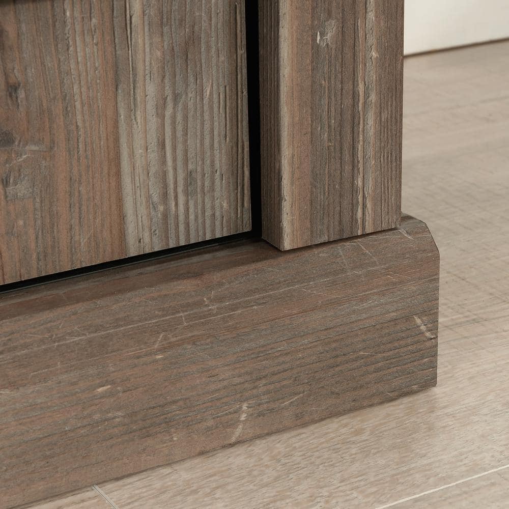 Pebble Pine Farmhouse TV Credenza with Sliding Doors
