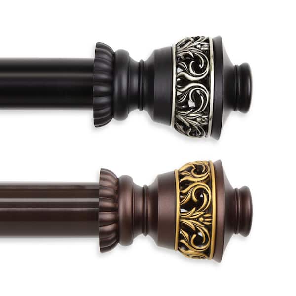 Rod Desyne Lattice 1.5 in. Dia 22 ft. L Non-Telescoping Single Curtain Rod in Cocoa