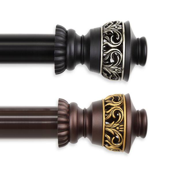 Rod Desyne Lattice 1.5 in. Dia 24 ft. L Non-Telescoping Single Curtain Rod in Cocoa