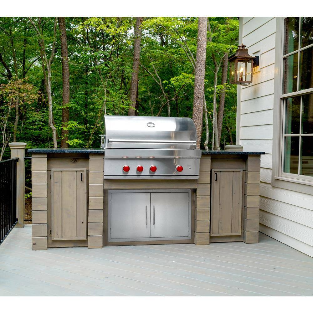 30 in. Stainless Steel Built-in Outdoor BBQ Grill Double Access Door Panel