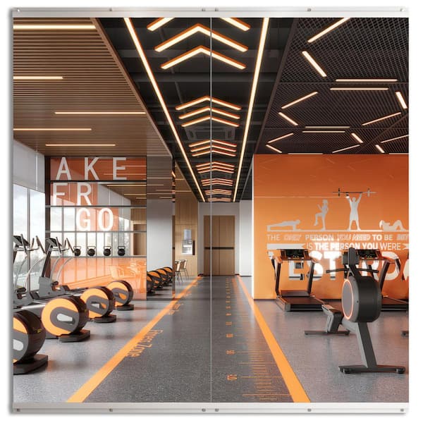 48 in. W x 48 in. H Modern Rectangle Frameless Wall-Mounted Gym Mirror Dance Mirror