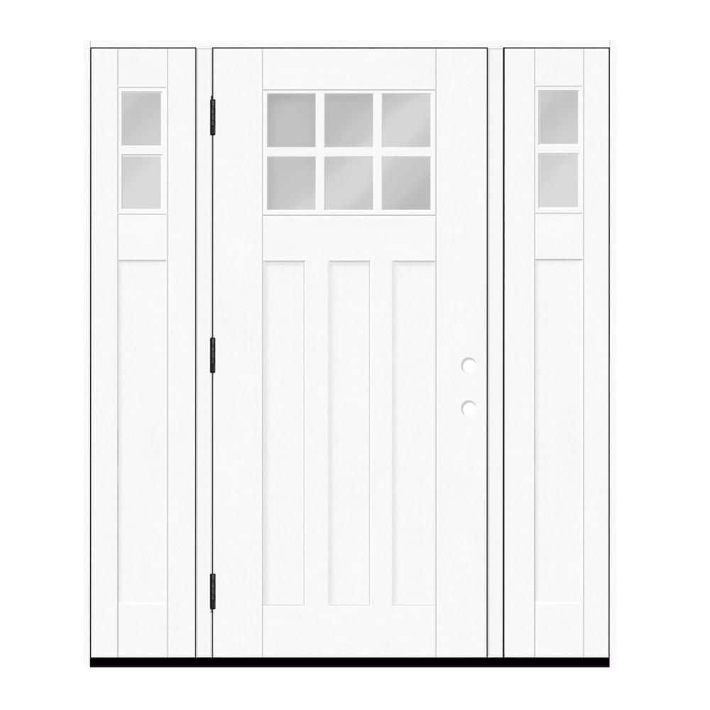"Regency 64 in. x 80 in. 6L Toplite Clear Glass RHOS Unfinished Fiberglass Prehung Front Door with 12"" SLs 6-9/16"" Jamb" price history on PriceWatchPro