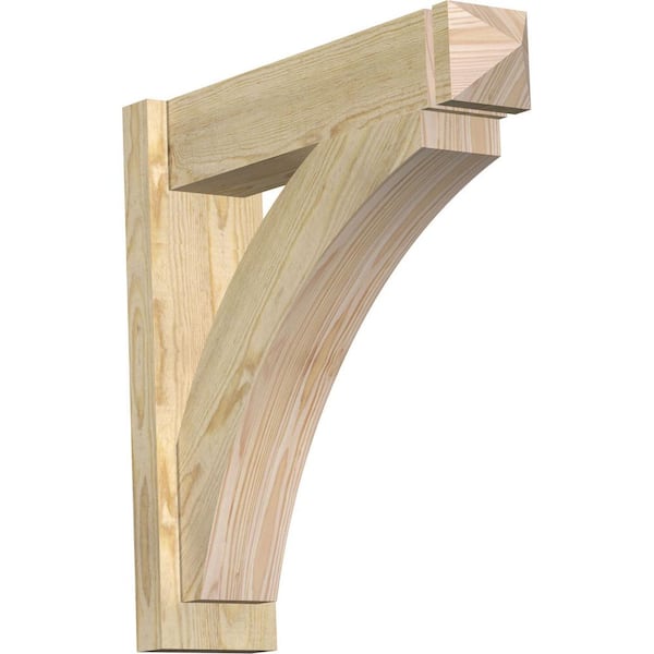 Ekena Millwork 6 in. x 24 in. x 24 in. Douglas Fir Thorton Arts and Crafts Rough Sawn Outlooker