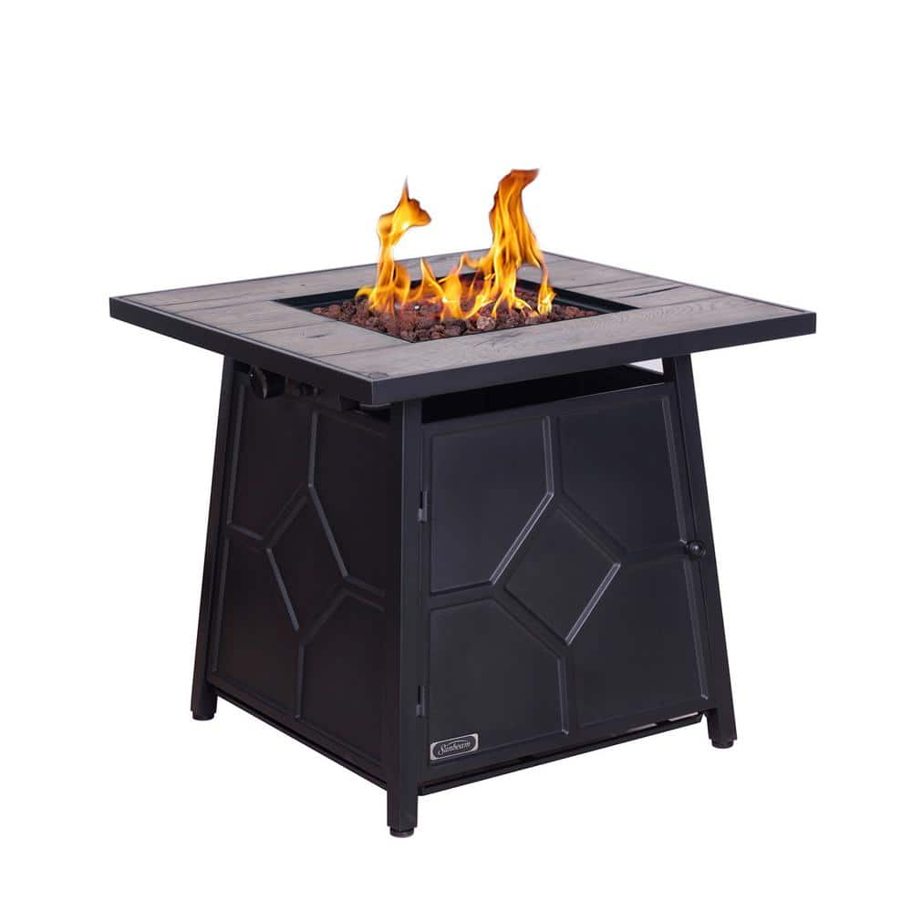 Boosicavelly 28 in. Steel Propane Gas Fire Pit Table in Black