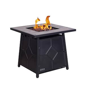 28 in. Steel Propane Gas Fire Pit Table in Black