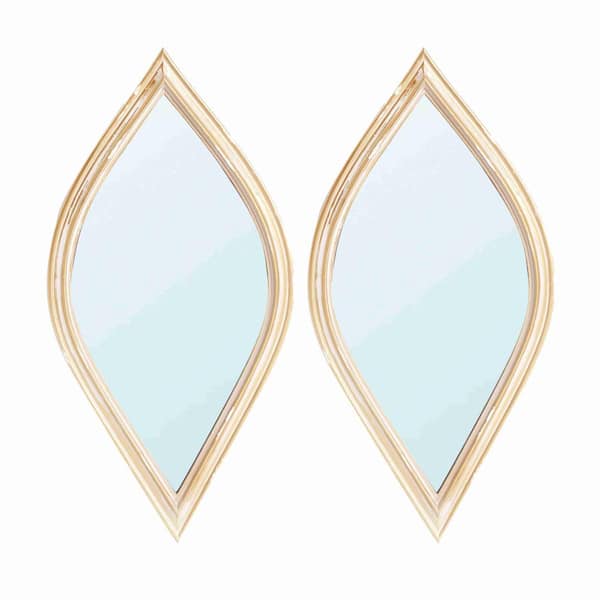 Miscool Anky Antique Gold 4.5 in. W x 9.5 in. H Decorative Wall Mirror Resin Framed Mirror
