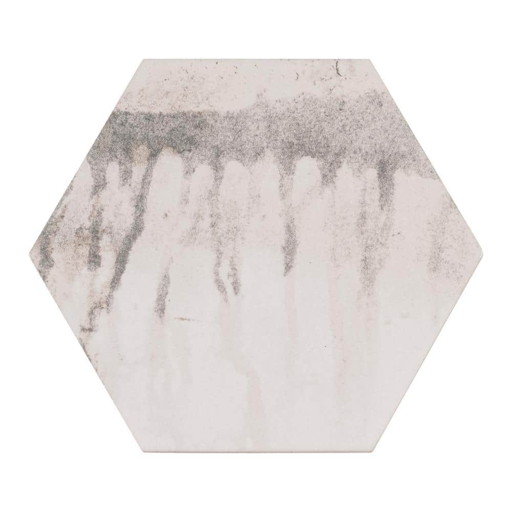 Homage 5" White Glazed Hexagonal Porcelain Tile