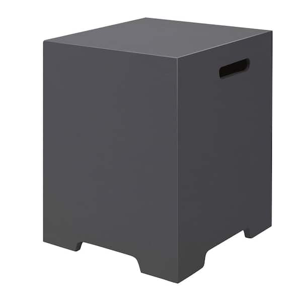 UPHA 20 in. Dark Gray Square Concrete Outdoor Propane Tank Cover, Outdoor Side Table