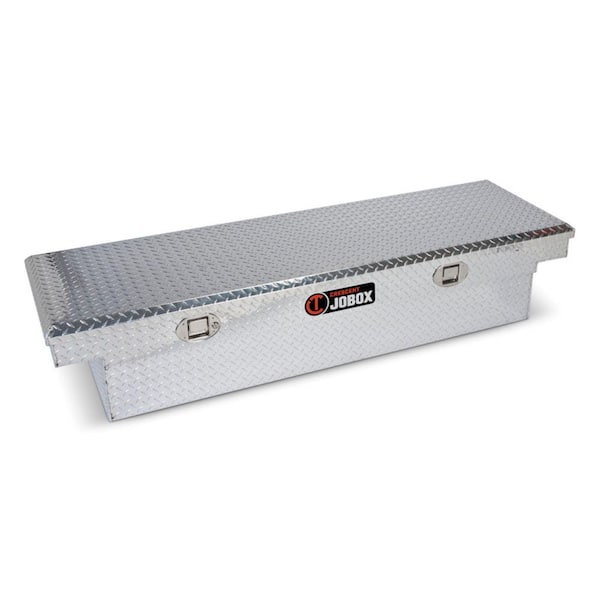 Jobox 70 in. Diamond Plate Aluminum Full Size Low-Profile Crossover Truck Tool Box with Gear-Lock Latch