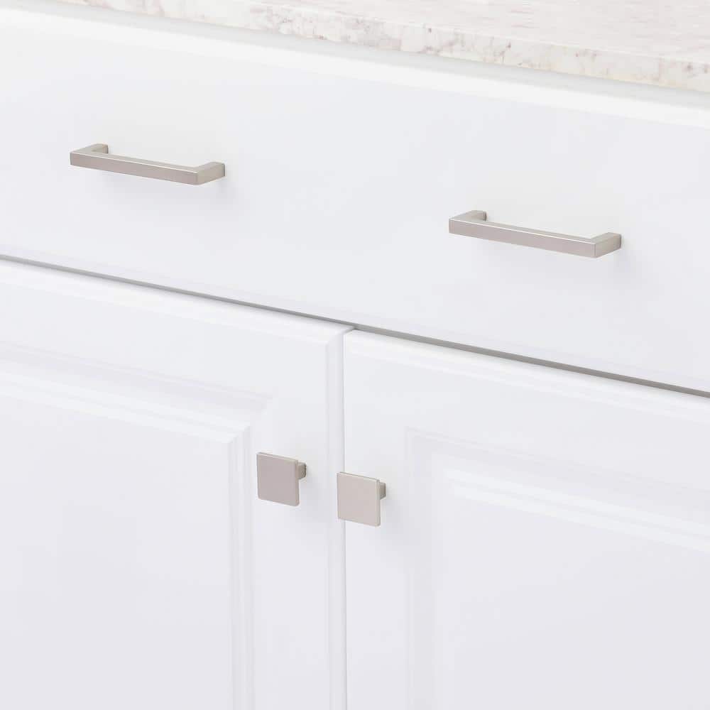 Modern Stainless Steel Square Cabinet Knobs 10-Pack
