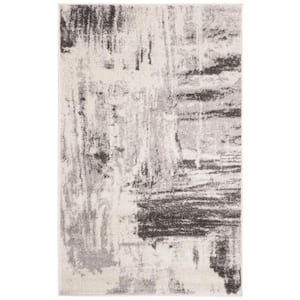 Adirondack Ivory/Gray Doormat 3 ft. x 5 ft. Abstract Area Rug