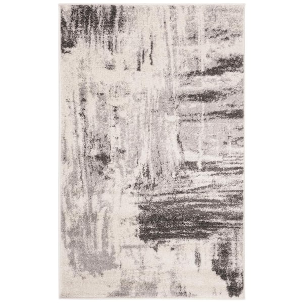 SAFAVIEH Adirondack Ivory/Gray Doormat 3 ft. x 5 ft. Abstract Area Rug
