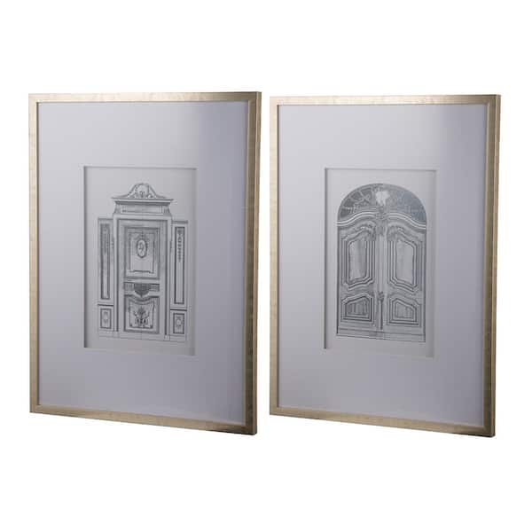 Vsmile Vivid Skyscrapers 2-Piece Framed Architectural Wall Art Print 23.6 in. x 31.5 in.