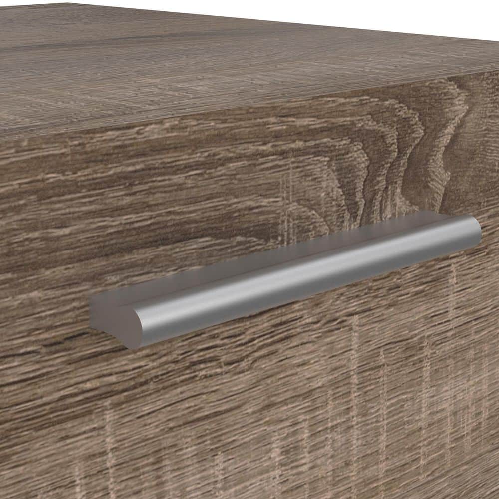 Truffle Transitional 2-Drawer Nightstand with Metal Accents