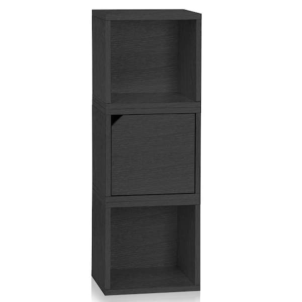 Way Basics 38 in. H x 13 in. W x 11 in. D Black Recycled Materials 3-Cube Storage Organizer