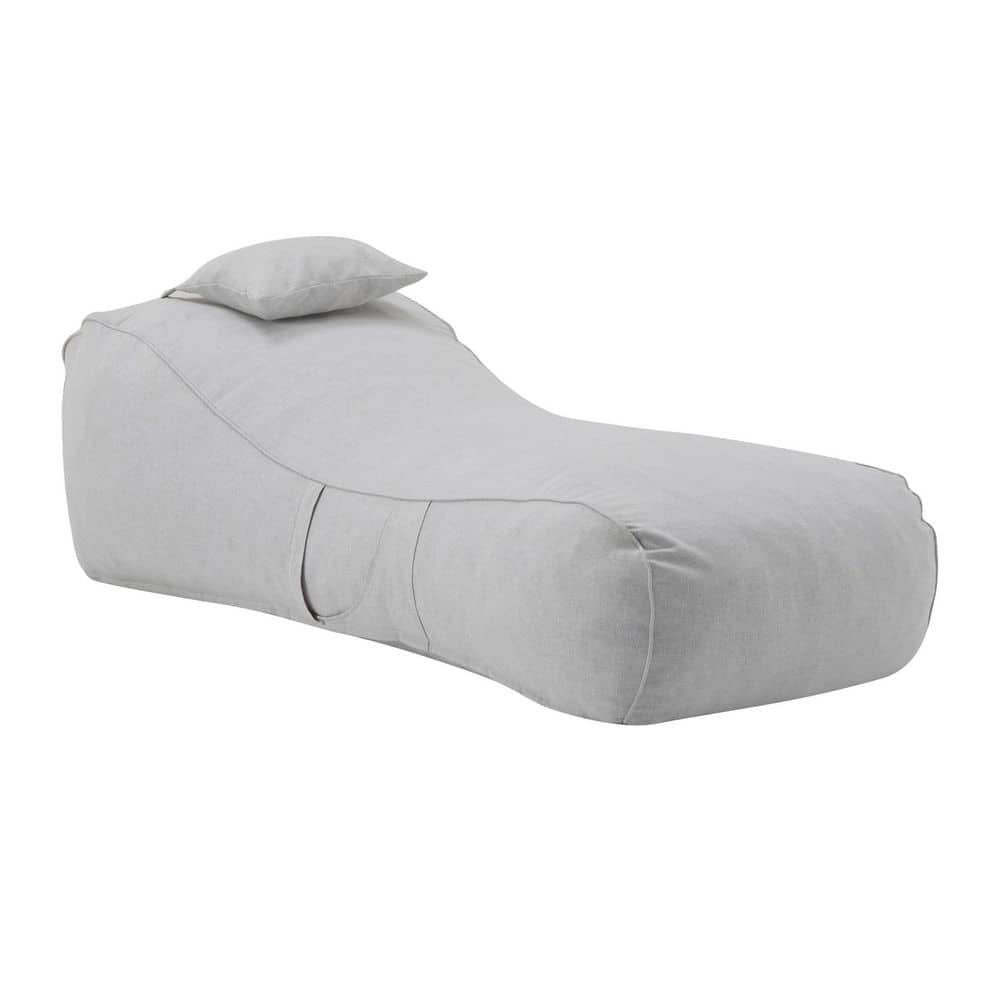 Oscar Light Gray Plastic Olefin Outdoor Bean Bag Lounge Chair with Pillow price history on PriceWatchPro