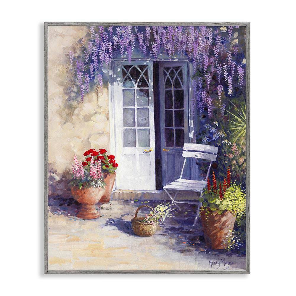 Blooming Lavender Doorway by Hilary Mayes Gray Framed Architecture Giclee Art Print 30 in. x 24 in. price history on PriceWatchPro