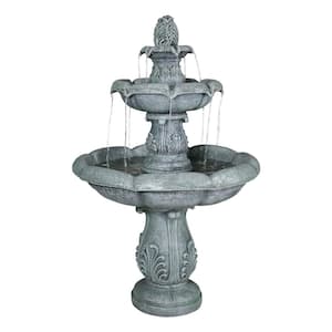 48 in. Modern Outdoor Fountain with Pump for Garden, Patio, Backyard, Deck, Lawn, Porch Concrete Fountain for Birds Bath