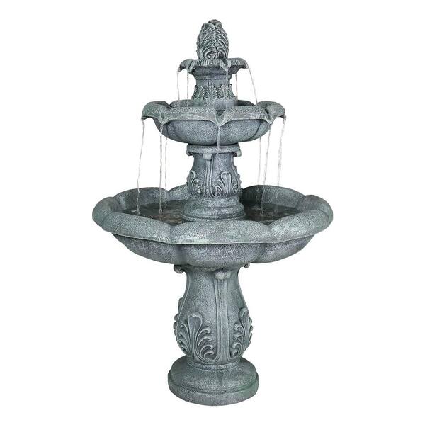 Watnature 48 in. Modern Outdoor Fountain with Pump for Garden, Patio ...