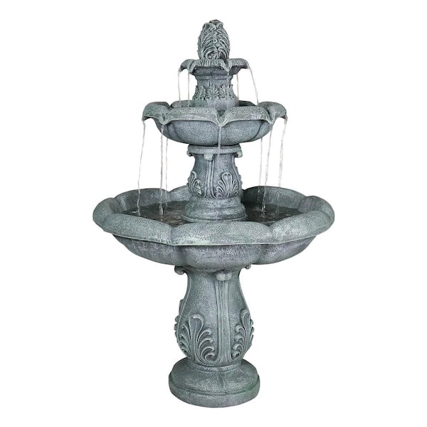 Watnature 48 in. Modern Outdoor Fountain with Pump for Garden, Patio, Backyard, Deck, Lawn, Porch Concrete Fountain for Birds Bath
