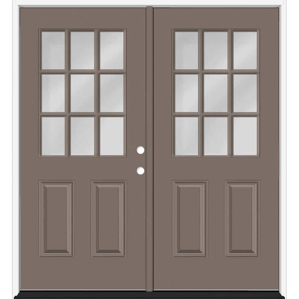 Reliant 64 in. x 80 in. 2P 1/2L 9L-SDL ClearGlass LHIS Kindling Finish Fiberglass Double Prehung Front Door w/6in. Jamb price history on PriceWatchPro