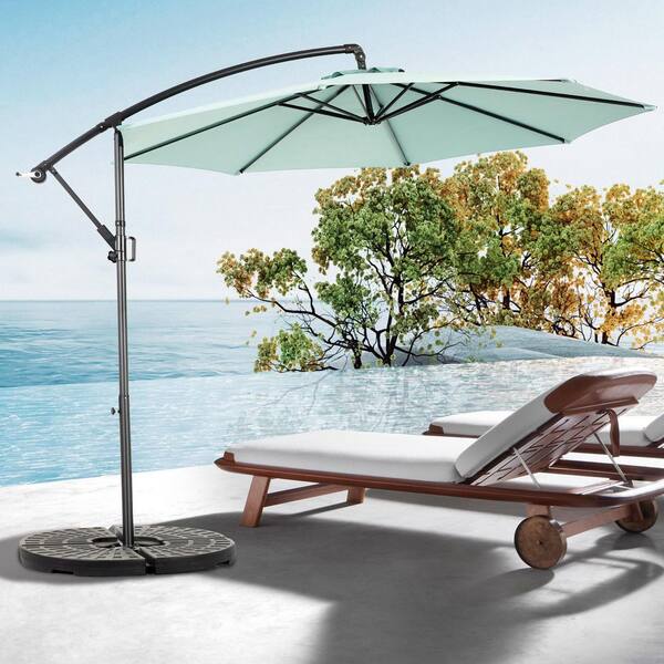 coral coast 10 ft steel offset patio umbrella Best Choice Products 10ft Cantilever Hanging Market Umbrella, 8 Sturdy Ribs, Easy Adjustment Stand Not Included! Livingscape Beige Offset Patio Umbrella,