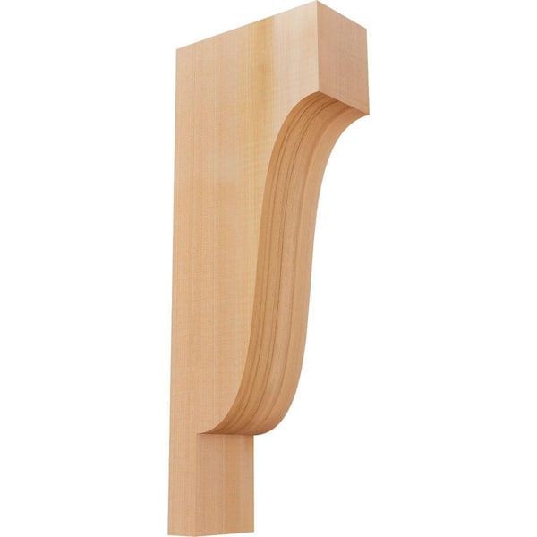 Ekena Millwork 3-1/2 in. x 8 in. x 20 in. Western Red Cedar Newport Smooth Corbel