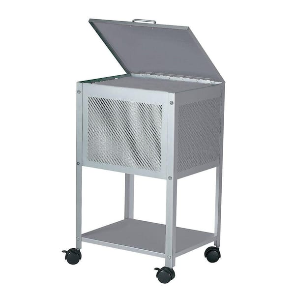 Filament Design Catherine Steel File Cart with Hinged Top in Silver