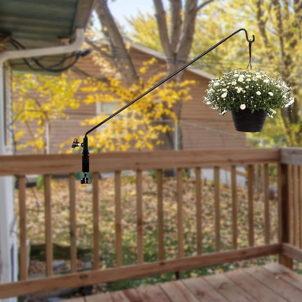 49-inch Black Powder-Coated Steel Deck Hook