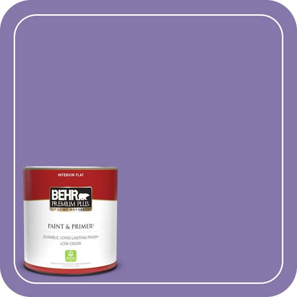 BEHR PREMIUM PLUS 1 qt. #640B-6 Grape Parfait Flat Low Odor Interior Paint & Primer