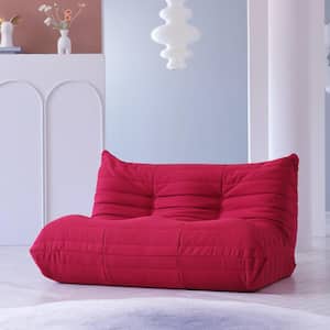 53 in. Armless 2-Seater Sofa in Red
