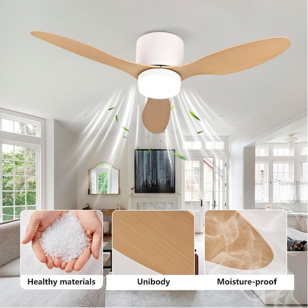 42 in. White Ultra-Slim Reversible DC Motor LED Flush Mount Standard Ceiling Fan with Remote Control 6-Speed Adjustment